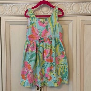 Adorable kids Lily Pulitzer floral aqua dress